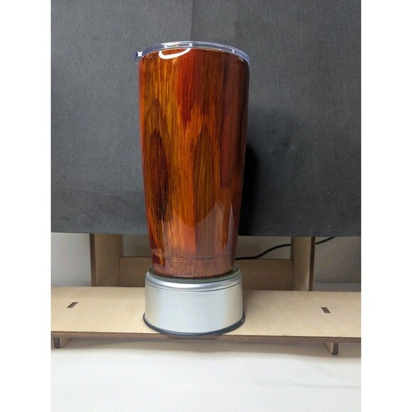 Woodgrain Tumbler - Handmade, Painted, Resin, Brown, Orange, 20 oz - Picture 3 of 5